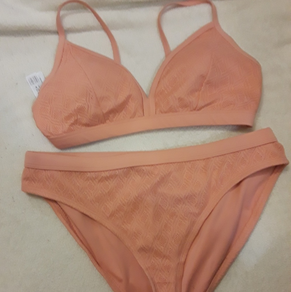 Coral Lace Detail Bikini